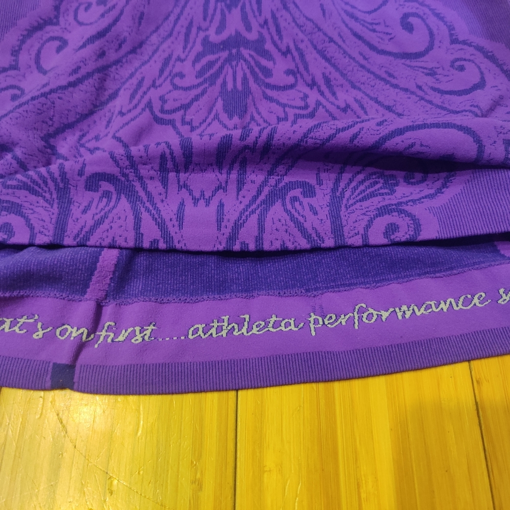 ATHLETA Performance Seamless Purple Racerback Build In Bra Tank - Picture 7 of 9